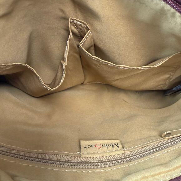 MultiSac Burgundy Multi Pocket Zip Closure Crossbody Bag Purse - Picture 4 of 4